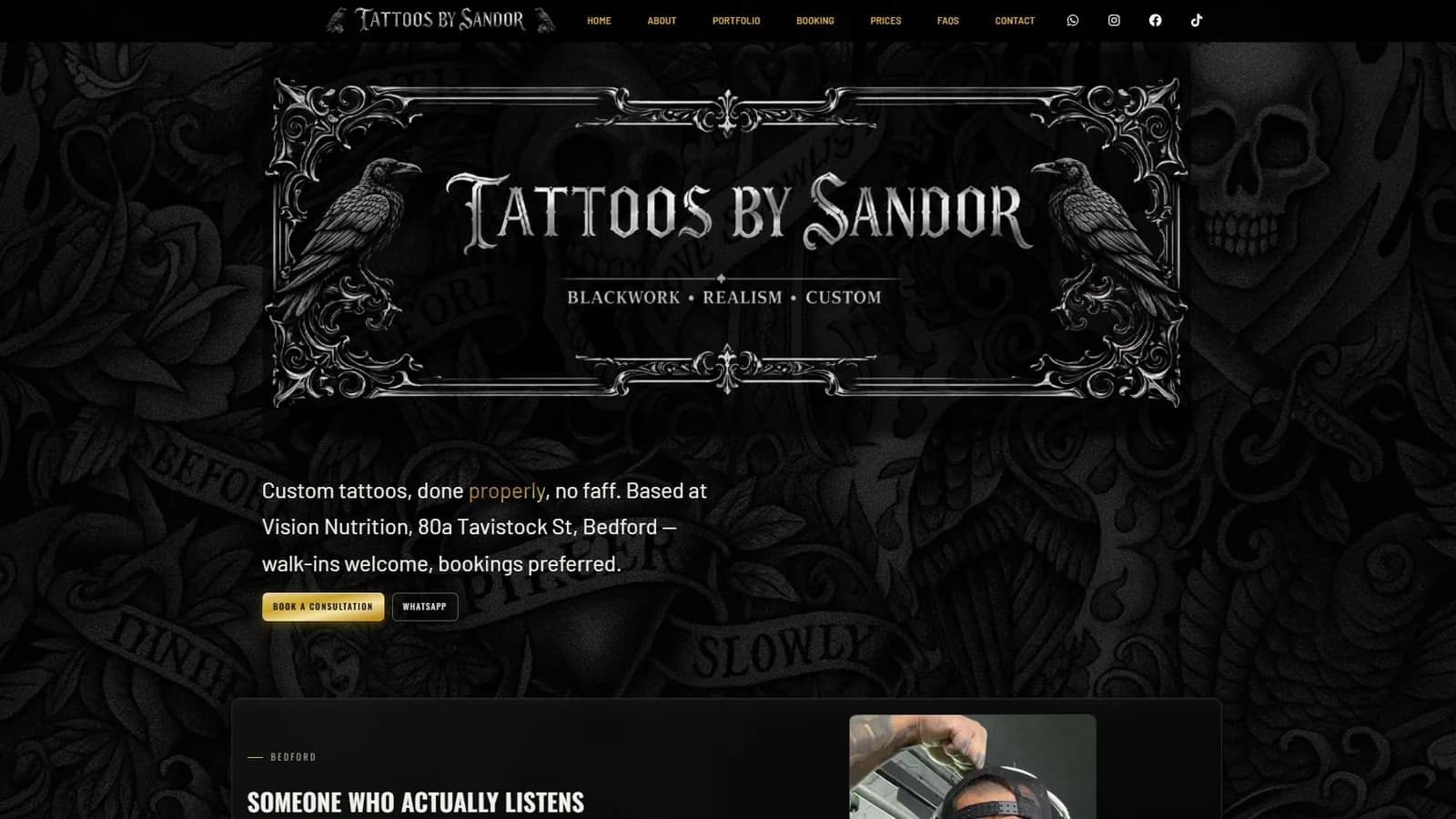 A Tattoos by Sandor weboldal