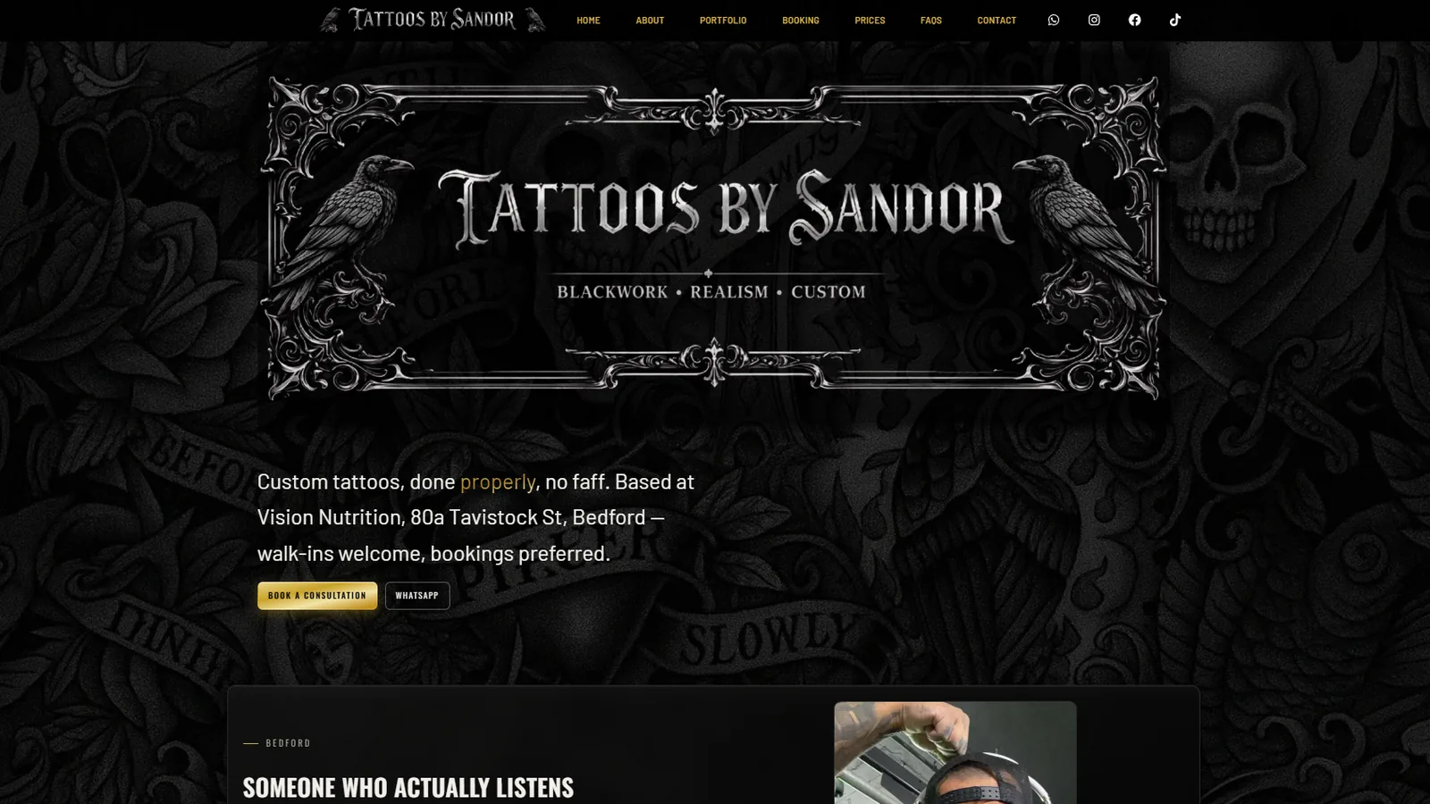 Tattoos by Sandor foglalási rendszer